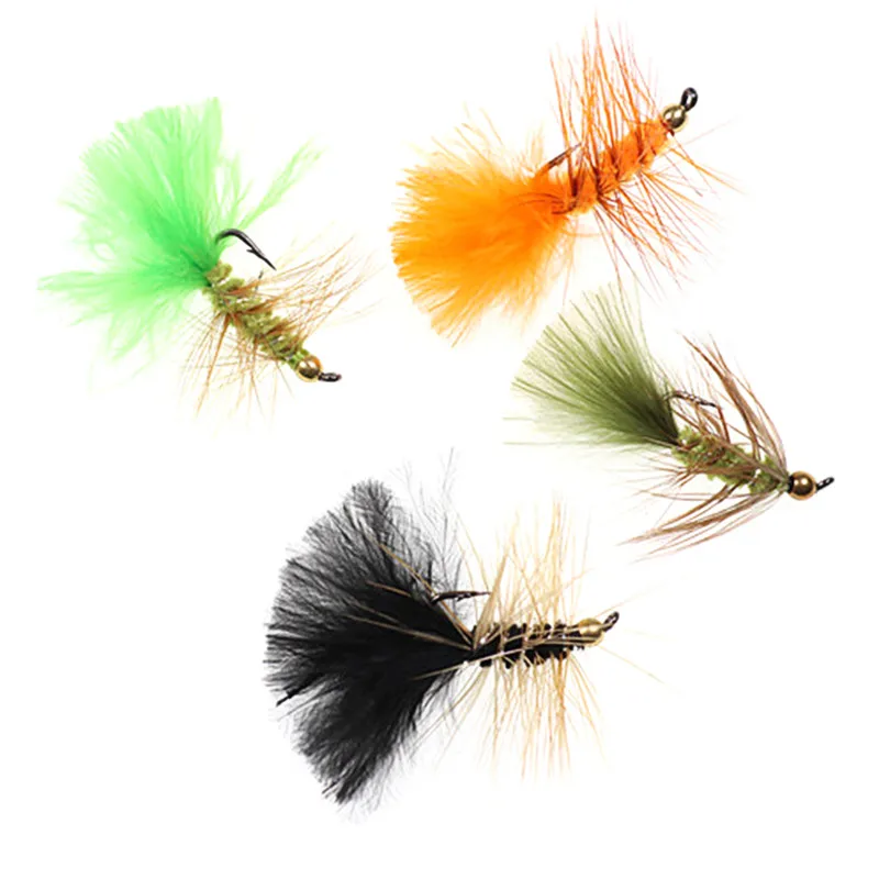 

6PCS Copper Bead Head Nymph Flies Trout Fly Fishing Bait #10 Single Metal Barbed Hook Tool Fly Shape Copper Lure