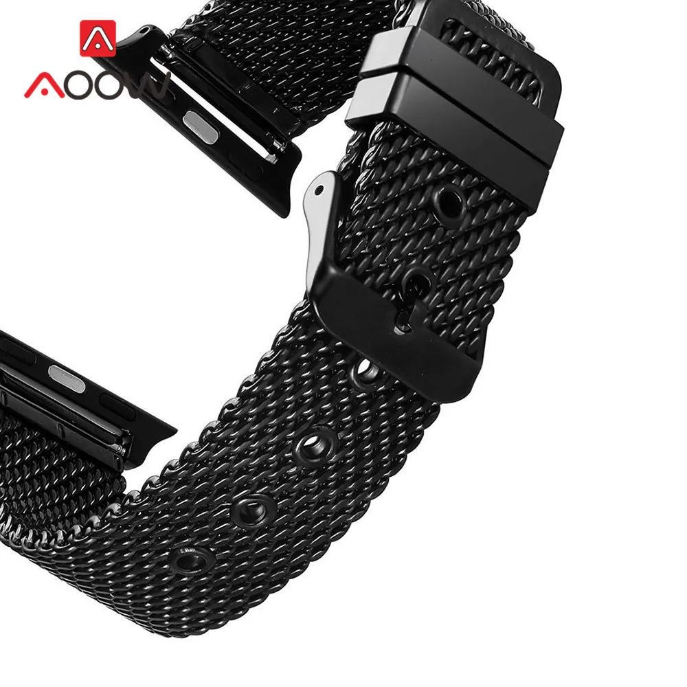 Миланский ремешок для Apple Watch 4, 40 мм, 44 мм, 38 мм, 42 мм, сверхпрочный браслет из нержавеющей стали для мужчин и женщин, ремешок для iwatch 1, 2, 3, 4
