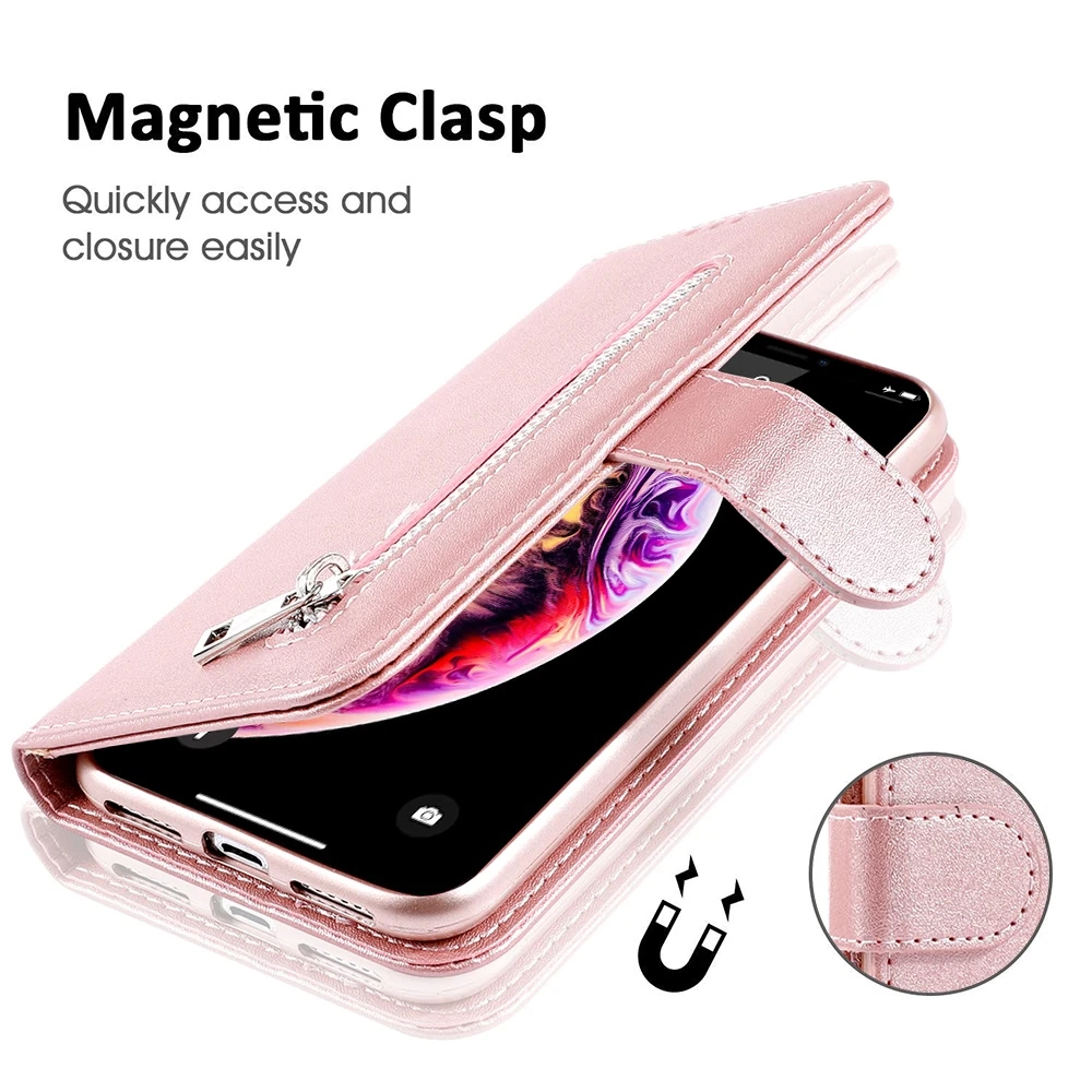 LLZ.COQUE Магнитный кожаный чехол бумажник для телефона IPhone X XS MAX XR 11 Pro Max 6 6S 7 8 Plus SE 5S 5
