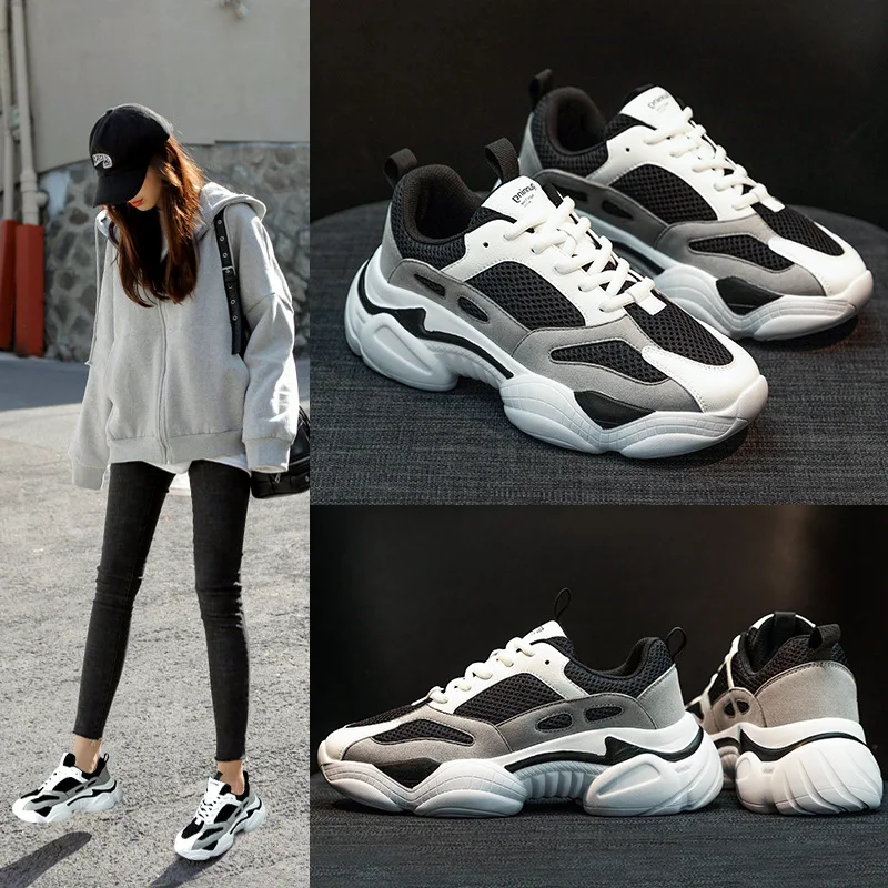 

Dad Shoes Women's 2019 Trendy Shoes New Style Autumn Online Celebrity Hot Selling Extra High Super Fire Versatile INS Lace-up At