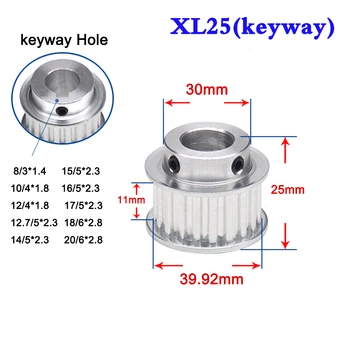 

1PCS XL 25 Tooth Convex Synchronous Wheel Timing Pulley Belt Width 11mm Keyway Hole