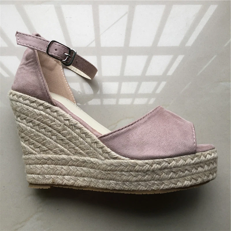Women's Wedges Sandals Straw Wedge Heel Gladiator Sandals Size 32-44 for Women Buckle Strap Lady Platform Shoes women high heels platform high heels sandals platform sandals