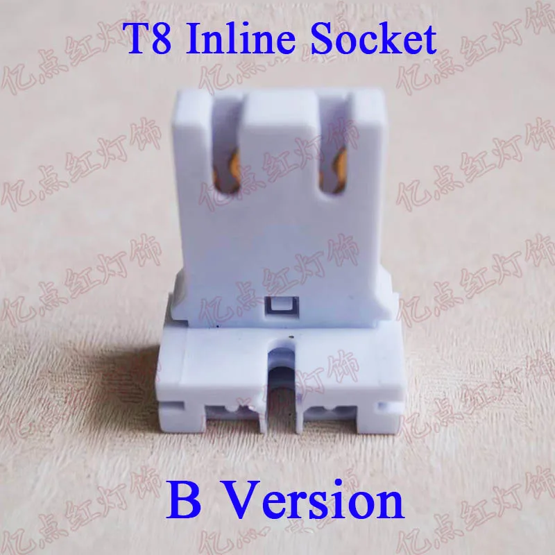 Uxcell T8 Lamp Holder G13 Base Non Shunted Lamp Socket LED Fluorescent Tube White Black 10 Pack