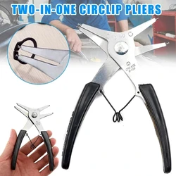 2 em 1 destacável alicates circlip aço diy anel snap combinação retenção clipe primavera jóias alicate anel removedor para a indústria