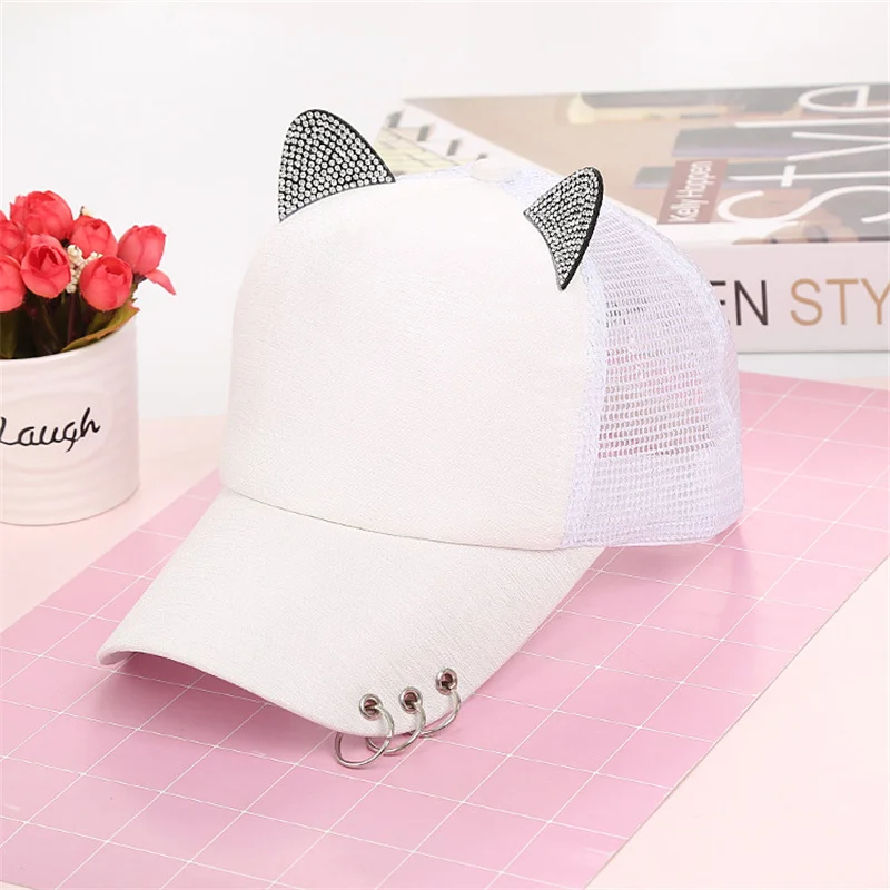 New High-Quality Fashion Butterfly Print Baby Cotton Baseball Cap With Brick Mosaic Ladies Beautiful Girl Hip-hop Mesh Hats