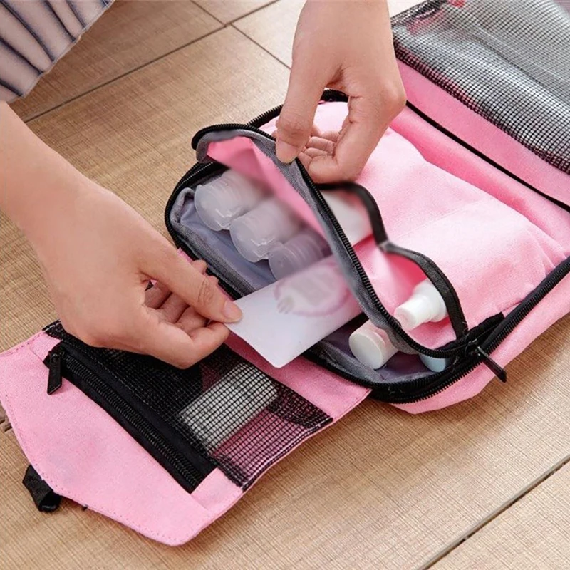 Portable Foldable Hanging Travel Toiletry Bag for Men and Women Makeup Bag Cosmetic Bag Bathroom And Shower Organizer For Female
