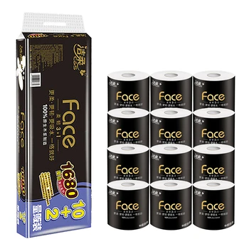 

12 Rolls Comfortable Toilet Paper Bulk Roll 4 layers Household Towel Soft Tissue Wood Pulp Bath Tissue Skin-friendly