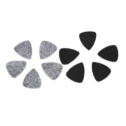 10 Pcs Soft Hard Ukulele Wool Felt Picks Mandolin Guitar Plectrums,Grey Color & Black Color