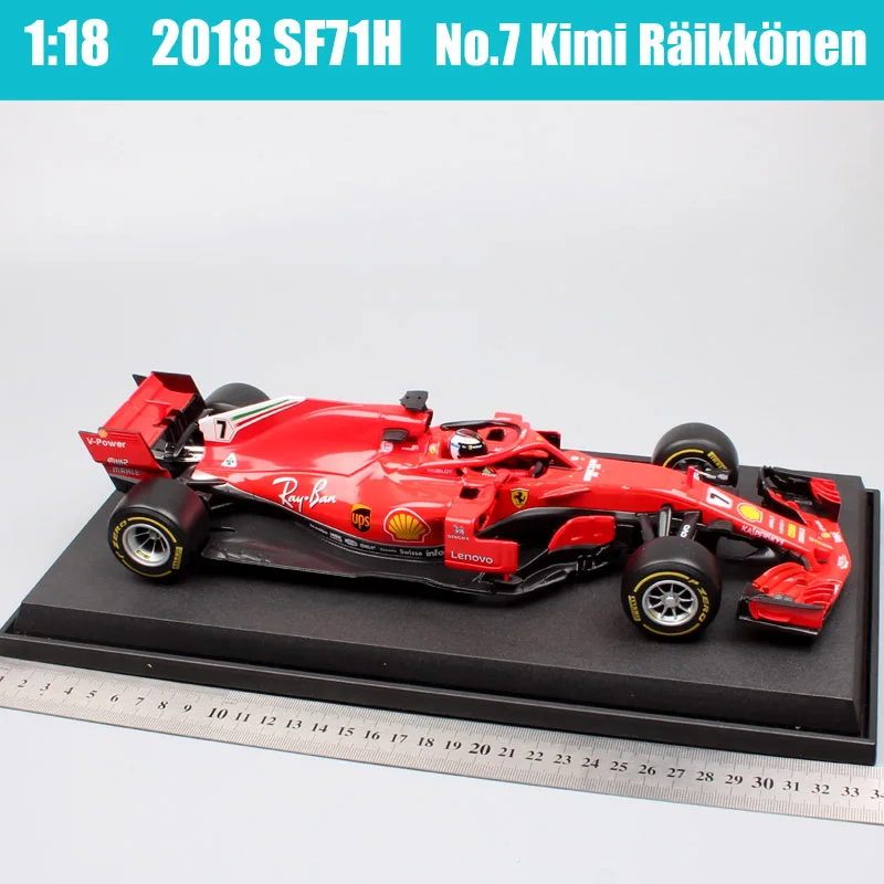 1/18 весы большой BBurago Формула гоночный автомобиль dirver SF90 № 16 Charles Leclerc № 5 Себастьян игрушечные машинки модели автомобилей - Цвет: 2018 SF71H No7 Kimi
