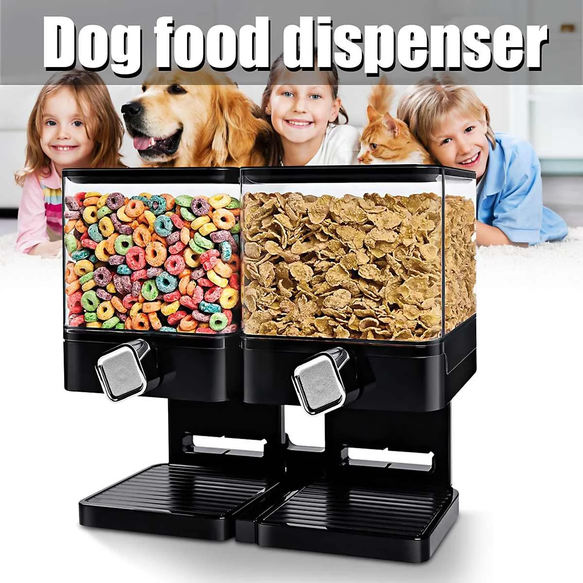 

Kitchen Dry Food Snack Jar Double Dispenser Storage Grain Container Household Kitchen Fresh Food Bottle Household Items