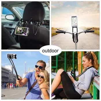 

Cell Phone Holder Tablet Holder Universal Phone Neck Stand for iPhone Rotating Mount with Multi-Function for Bed Desk Bike Car