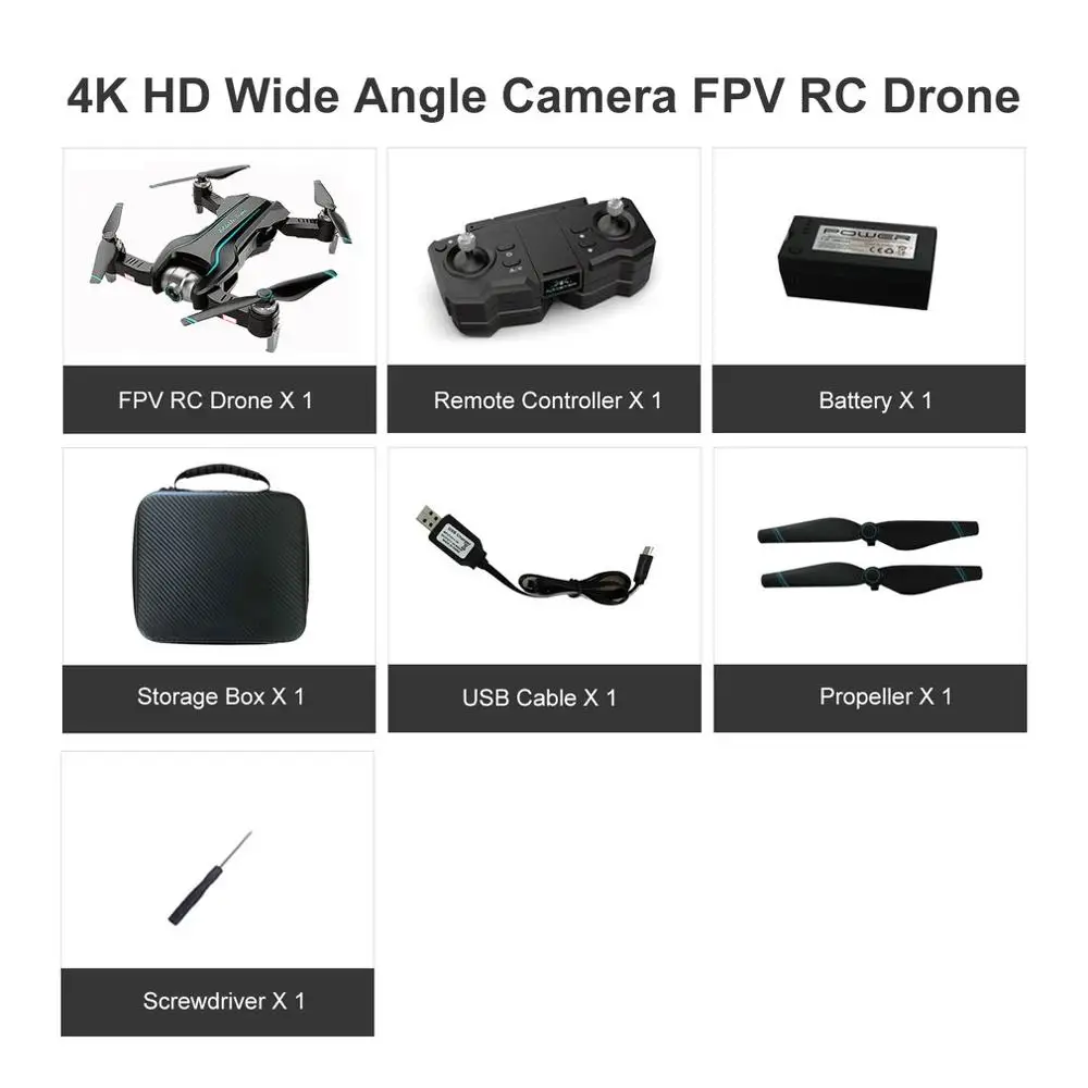FPV широкоугольная мульти-RC оси для дрона 4K двойная камера S17 оптическое позиционирование потока HD камера антенна видео RC самолет вертолет - Цвет: Storage Box 1 batt