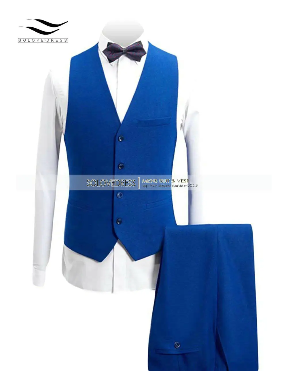 Solovedress, мужской костюм, темно-синий, Деловой, смесь шерсти, твид, сшитый по индивидуальному заказу, 3 предмета, смокинги для выпускного, свадебные, для жениха, однобортный, на заказ, M3