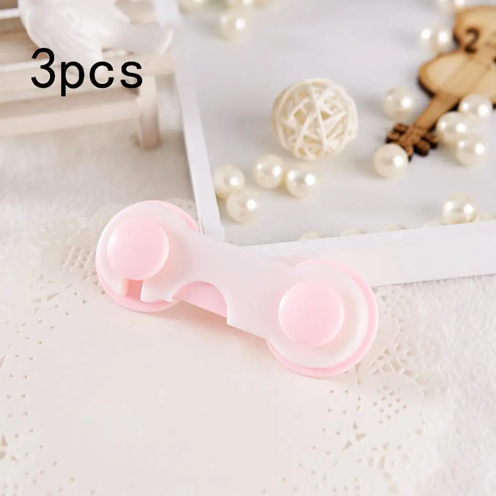 pink3p 3/6/9 шт. Пластмассовый креативный замок для безопасности ребенка, дверной ящик, шкаф для туалета, шкаф, защитные замки, защита для детей, новорожденных, безопасность - Цвет: pink3p