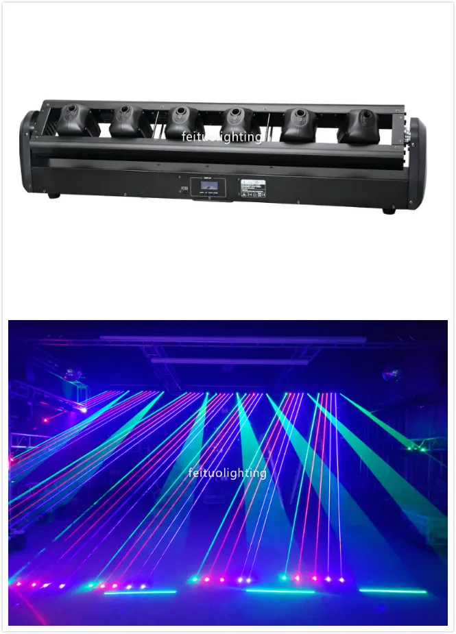 E-1pcs-4 шт RGB Полноцветный 6 Вт Перемещение лазерной головки бар 6 глаз для сцены диско dj