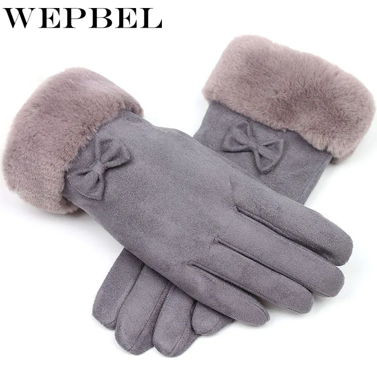 WEPBEL, женские теплые перчатки с сенсорным экраном, женские, плюс шерсть, кашемир, бархат, утолщение, осень и зима, перчатки для верховой езды