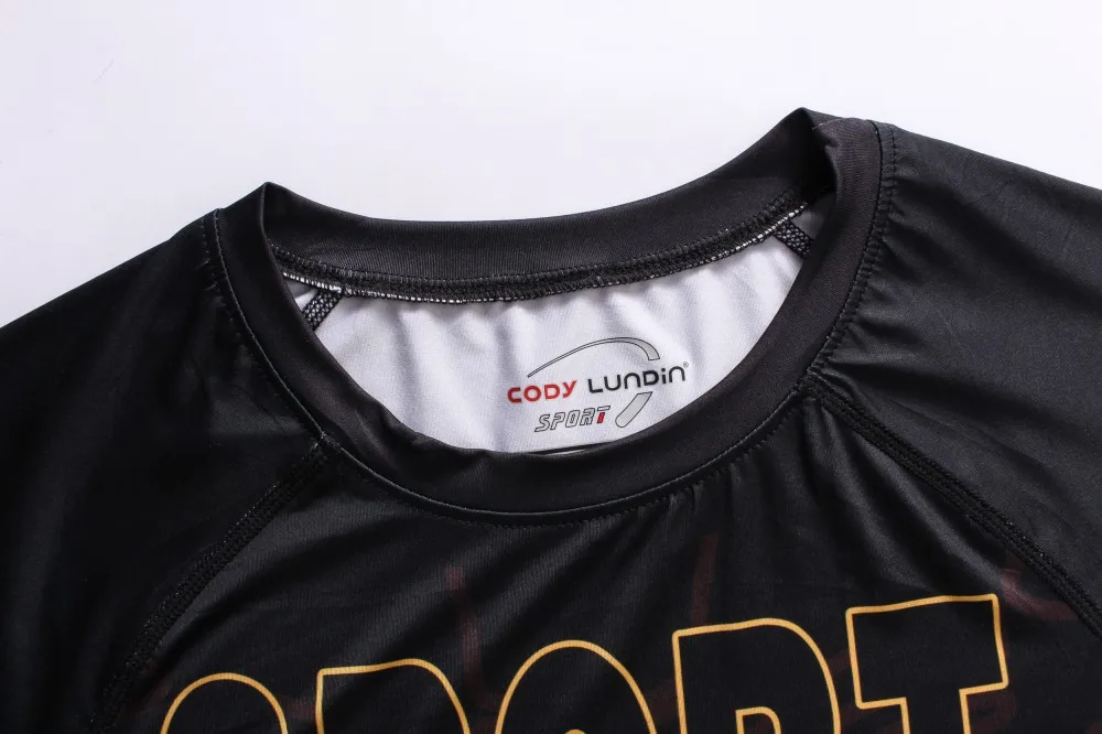 Men's Compression Animal Pattern Sports Fitness Elastic T-Shirt Quick-Drying Running Fitting T-shirt O neck