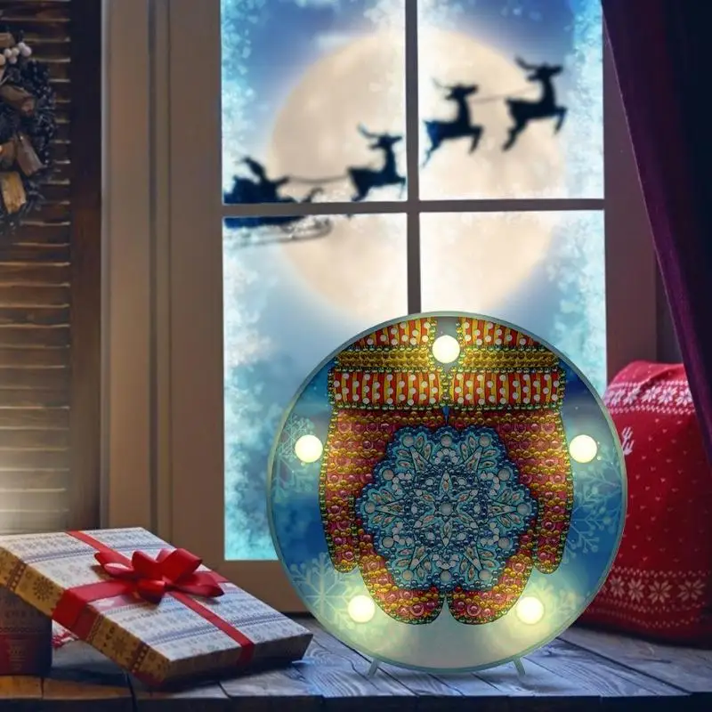 DIY 5D Санта Клаус специальный Форма алмазов картина лампа Рождественский орнамент светодиодный ночной Светильник вышивка домашний Рождественский Декор Светильник подарок