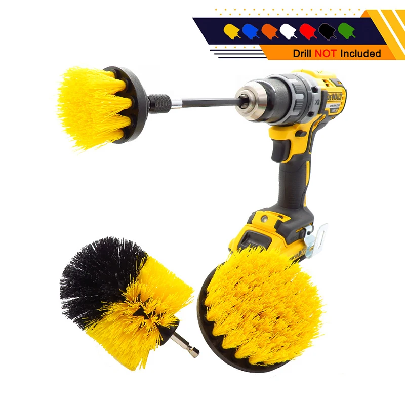 

4pcs/set Drill Power Scrub Clean Brush Electric Drill Brush Kit with Extension for Grout, Tiles,Bathroom, cepillo taladro
