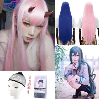 

Colorful 100cm Long Synthetic Hair Wig For Women Heat Resistant Fiber Hairpiece Straight Cartoon Cosplay Party Wigs for Girls