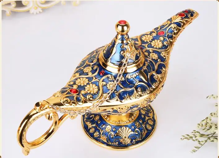 Хороший Alad Din лампа чайник около 22 см Большой арабский желая части Ретро Aladin стиль украшения дома стиль ремесло Ornamen - Цвет: 1