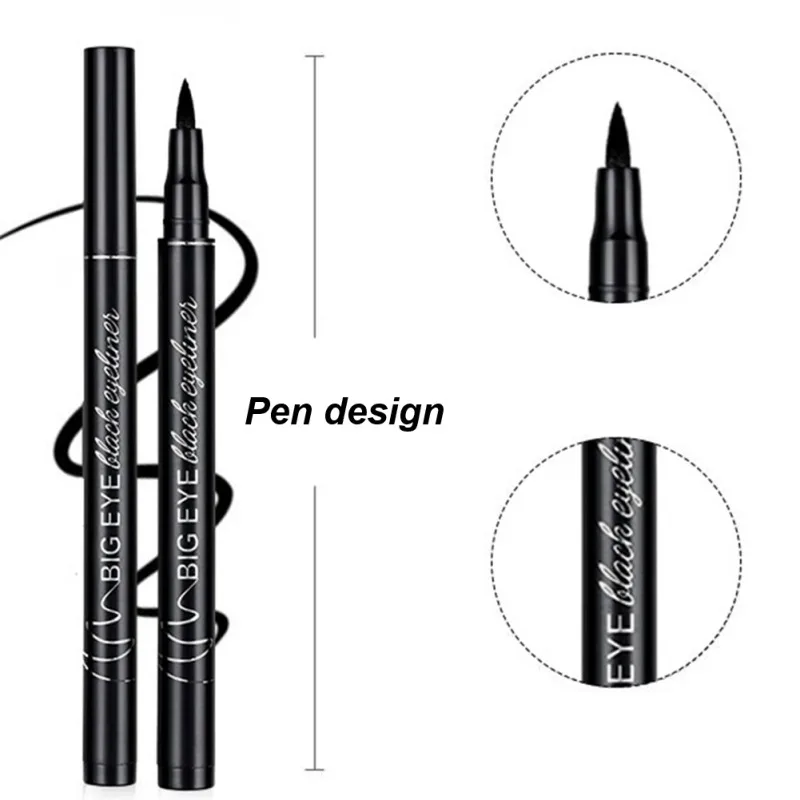 Черная Подводка для глаз лучший Водонепроницаемый жидкая подводка для глаз Ручка высокого пигмента и длительное время макияжная подводка для глаз Красота