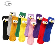 Милые Плотные хлопковые детские чулки с рисунком глаз, высокое качество, рождественские носки для малышей