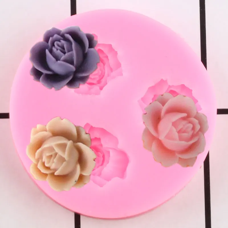 3D Rose Flower Chocolate Mould Silicone Fondant Mold Cake Decoration ToolsP 