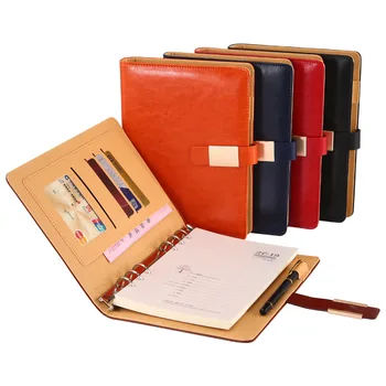 

Notebook gift box set custom creative PU leather business buckle notepad
