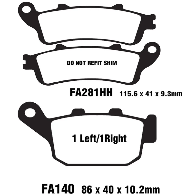 Тормозные колодки для мотоциклов спереди и сзади для Honda fe 250 Y/1/2/5 Foreight 2000-2005 fe 150 3/4/5 Phantom fe 125 3/4/5 Пантеон