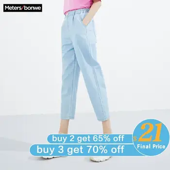 

Metersbonwe Tapered Jeans 2020 Summer New Jeans For Women Casual Denim Pants High Waist Office Lady Wild Jeans 757605
