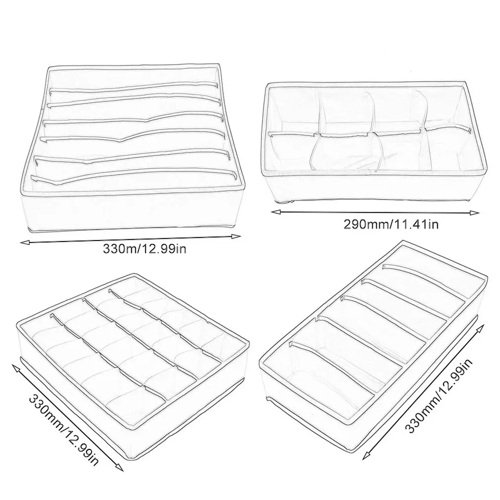 Cleaning Load-bearing Durability Convenience Non-woven Underwear Four-piece Suit Socks Underwear Storage And Storage Box
