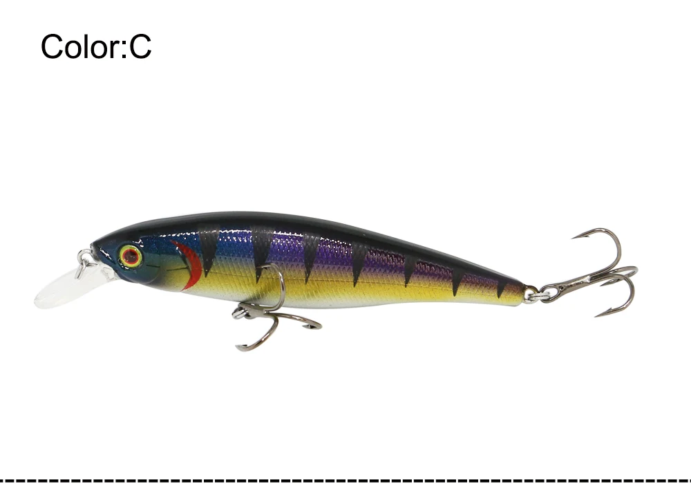 AI-SHOUYU Minnow-Köder, harter Angelköder, 95 mm/15 g, sinkender Köder mit 2 Drillingshaken, Kurbelköder, Wobbler, Pesca-Angelgerät, Leurre – Detail 3