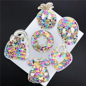 

one set embroidery patch skull pineapple cloth star cartoon patches for bag hat badges applique patches for clothing GU-2246