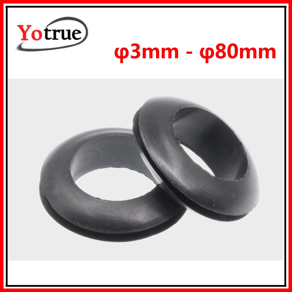 

50-500pcs/lot M3~M80mm Hose Custom Part Seal Set with Case Circlip Rubber Grommet Gasket For Protects Wire Cable Protective coil