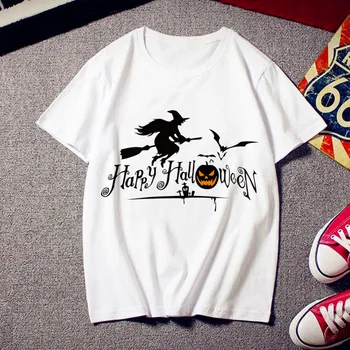 

Fashion Bullet Witch Halloween T shirt White Men/women T Shirt Summer Casual Harajuku Aesthetics T-shirts Fashion Tee Shirt