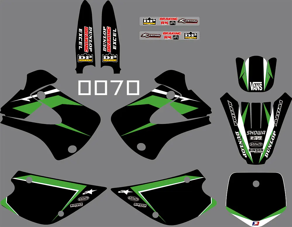 

3M 0070 графическая наклейка для мотоциклетной команды Стикеры для Kawasaki KX85-100 1998-2013 наклейка на велосипед-внедорожник для Kawasaki KX85