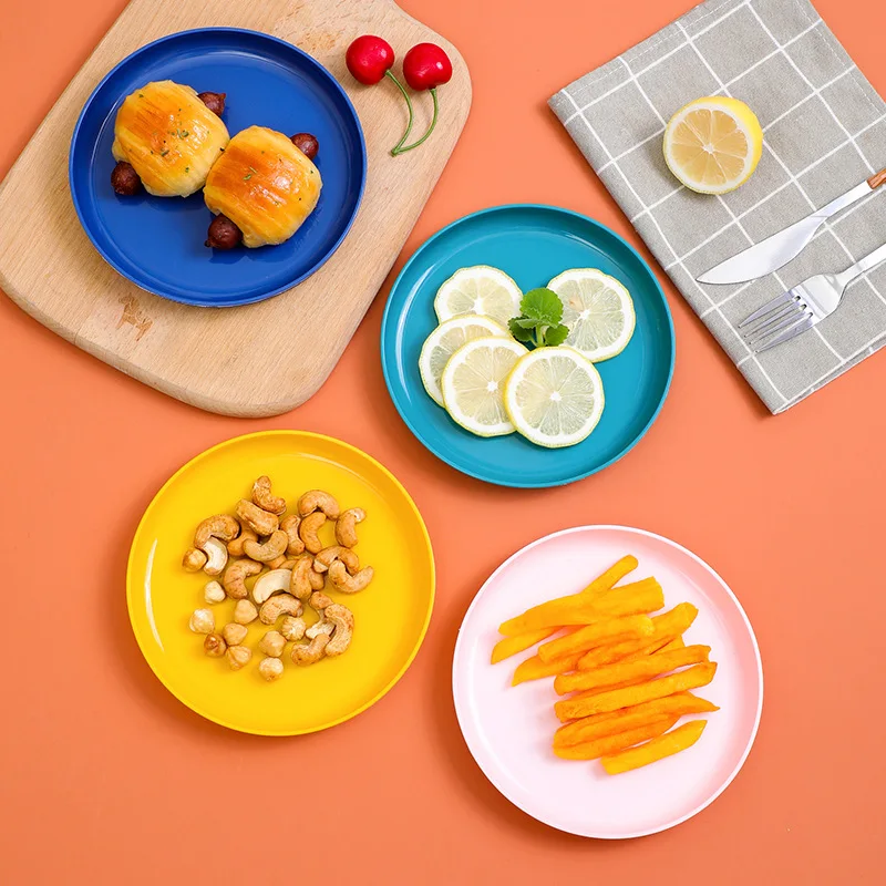 

Solid Color Imitation Porcelain Plastic Household Snack Plate Spit Out Bone Trash Plate Sushi Dessert Plate Fruit Holder