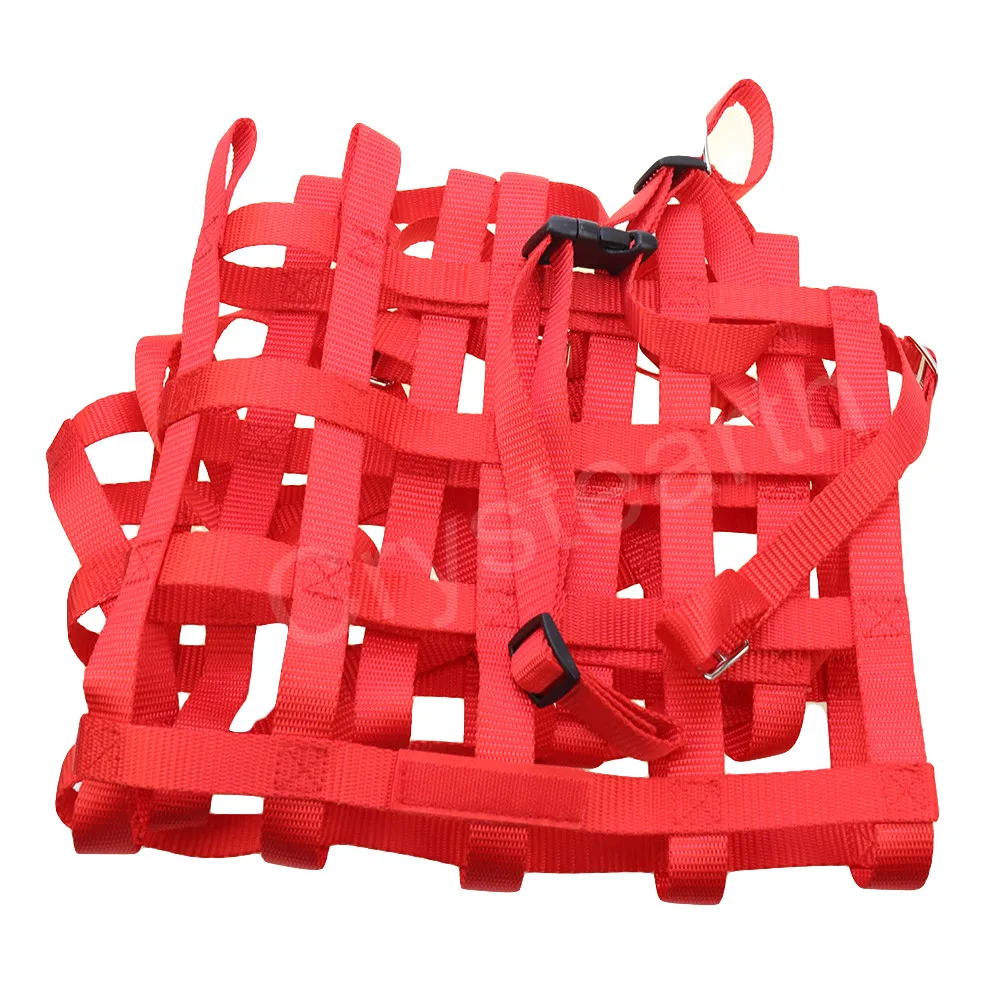 

50cm*61cm Nylon Racing Car Window Net Car Rally Racing Safety Equipment Universal Red 19.7" x 24"