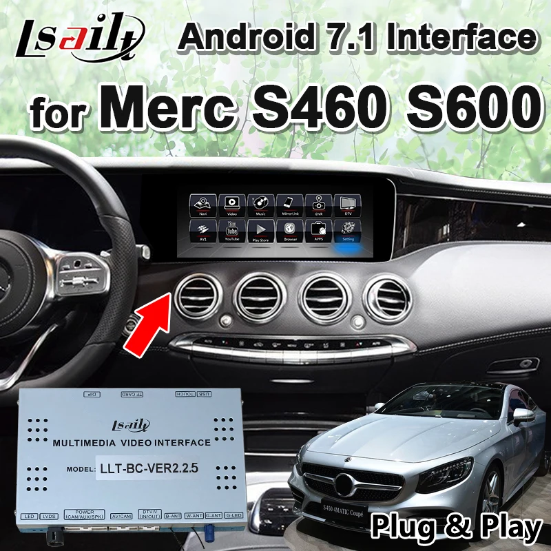 Android 7,1 gps навигационная коробка мультимедийный видео интерфейс для Mercedes Benz S-class S400 S600 2012-17 лет по Lsailt