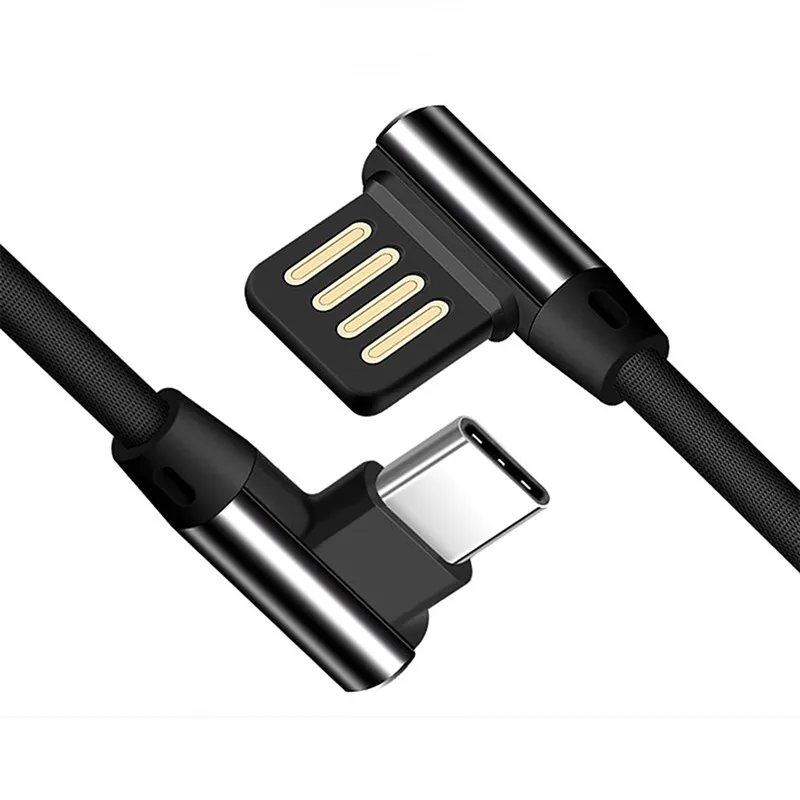 1 м usb type C 90 градусов кабель для быстрой зарядки type-C шнур для передачи данных зарядное устройство для samsung S8 S9 S10 Plus Note 10 9 8 Xiaomi 8 9 SE 9T CC9