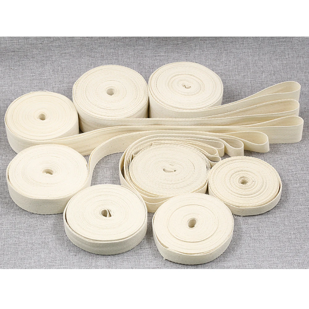 Ribbon Decoration Supplies 100% Cotton Zakka Herringbone Tape Taping Package Ribbon 10MM 15MM 20MM 25MM 30MM 50YARD/SET