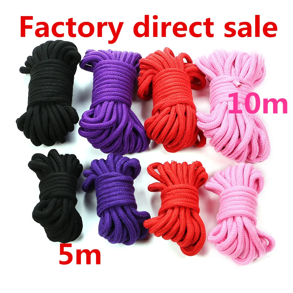 5m/10m Sex Slave Bondage Rope Thick Cotton Restraint Erotic Role play Toys  Soft Cotton Rope For Couples Adult Games Product