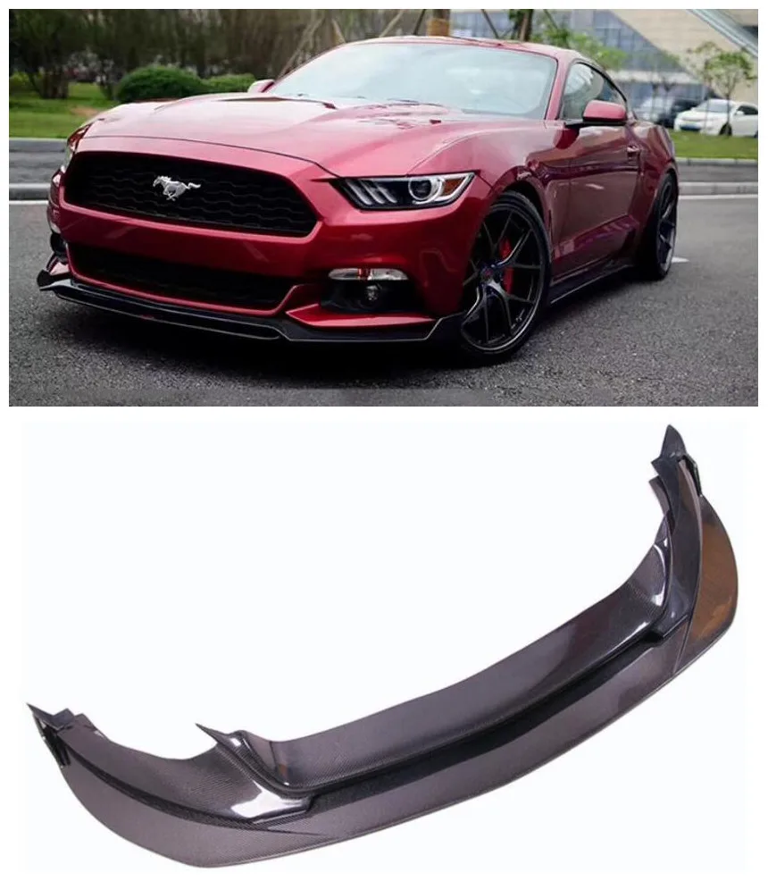 Углеродное волокно бампер автомобиля передний губы протектор подходит для Ford Mustang