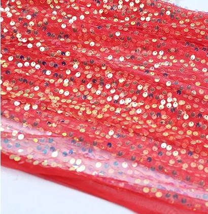 6 мм Лазерная блестящая ткань с золотыми и серебряными блестками, вышитая сетчатая ткань для одежды, сцены, вечерние, свадебные украшения для дома D708 - Цвет: red