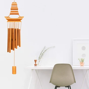 

Creative Bamboo Wind Chime Handmade Natural Ring Home Decor Wind Chime Hanging Ornament Outdoor Yard Wind Bell