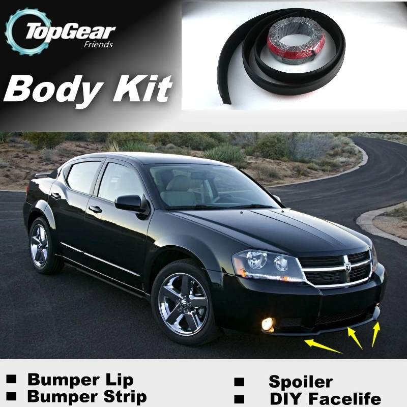 Дефлектор губ для бампера Dodge Avenger/GTS передняя юбка спойлера ДЛЯ друзей TopGear