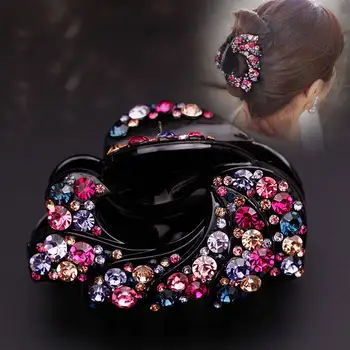 

Haimeikang Shiny Rhinestone Hair Claws Headwear Women Fashion Ponytail Holder Hair Accessories Ladies Party Festival Headdress