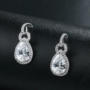 

New AAA Austrian Crystal Paved Cute Geometric Zircon Earrings Brand New Design Fashion Jewelry for Lady