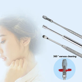 

New 7pcs/set Stainless Steel Ear Wax Pickers Set Earpick Wax Remover Stainless Steel Ear Cleaner Tool